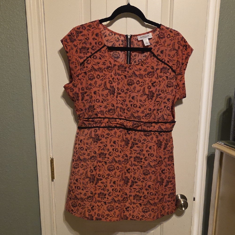 Motherhood Floral Empire Waist Blouse
